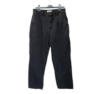 Abercrombie Fitch Curve Love Pleated Loose High Rise Jeans Black 30